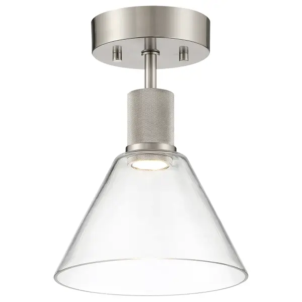 Port Nine Martini LED Semi-Flush Mount in Brushed Steel