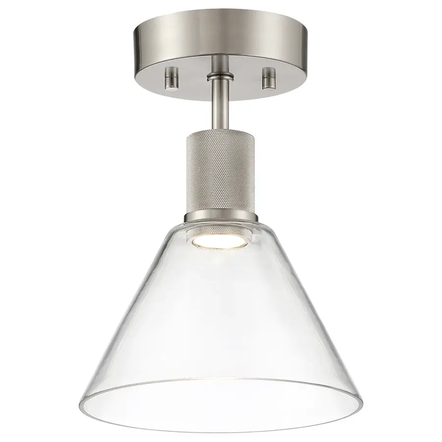Port Nine Martini LED Semi-Flush Mount in Brushed Steel