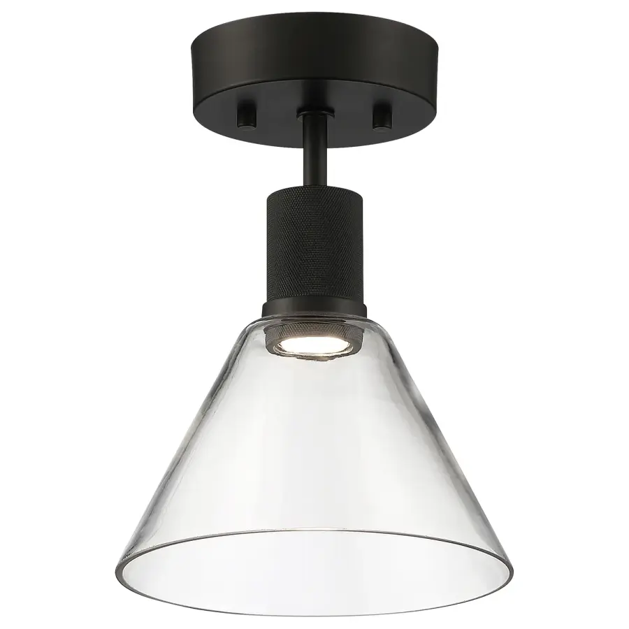 Port Nine Martini LED Semi-Flush Mount in Matte Black