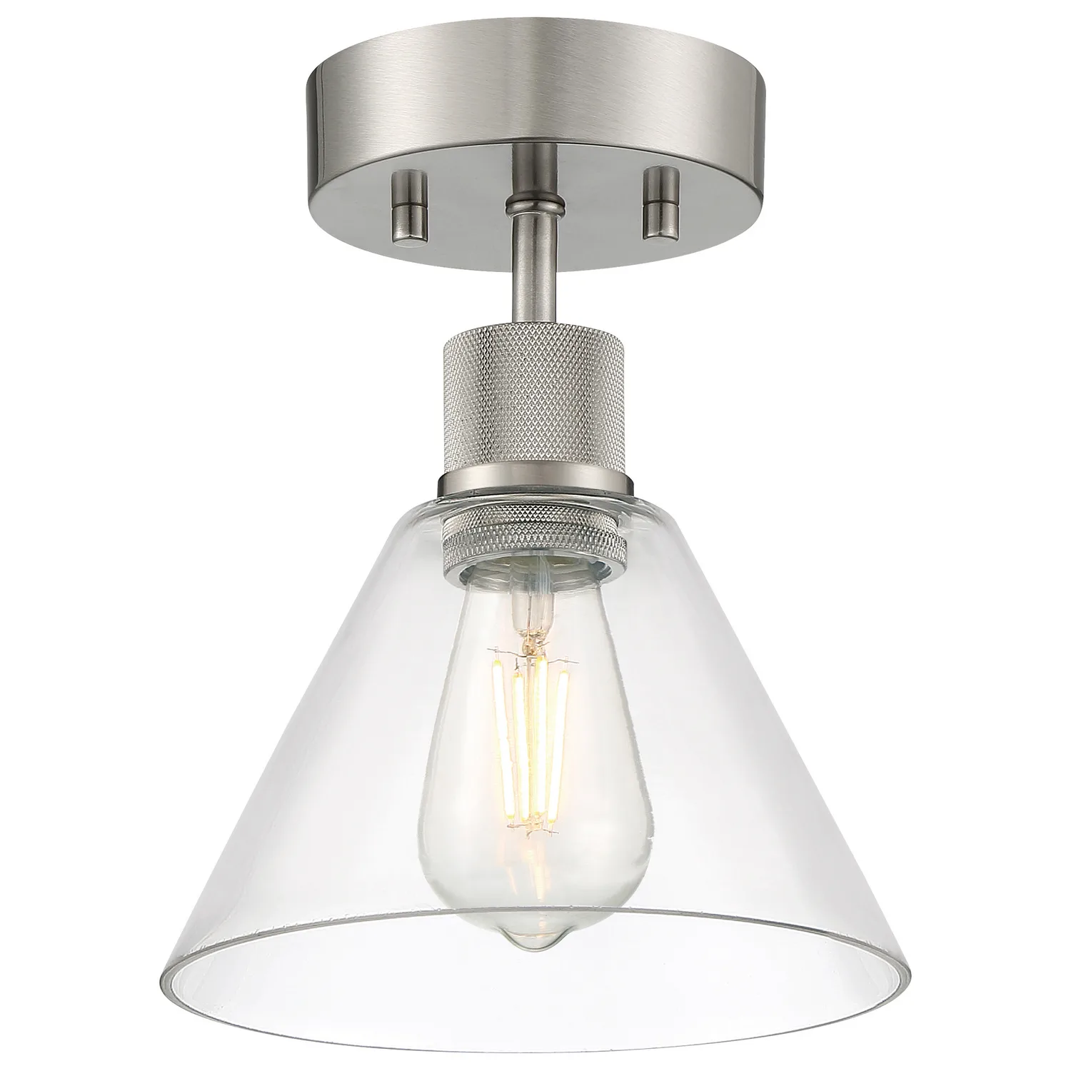 Port Nine Martini LED Semi Flush Mount in Brushed Steel