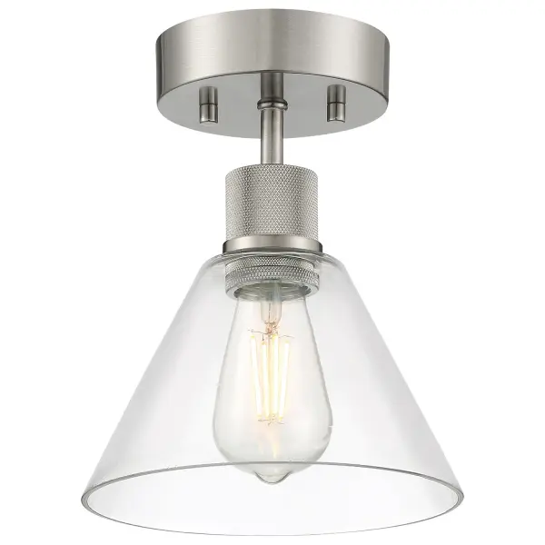 Port Nine Martini LED Semi Flush Mount in Brushed Steel