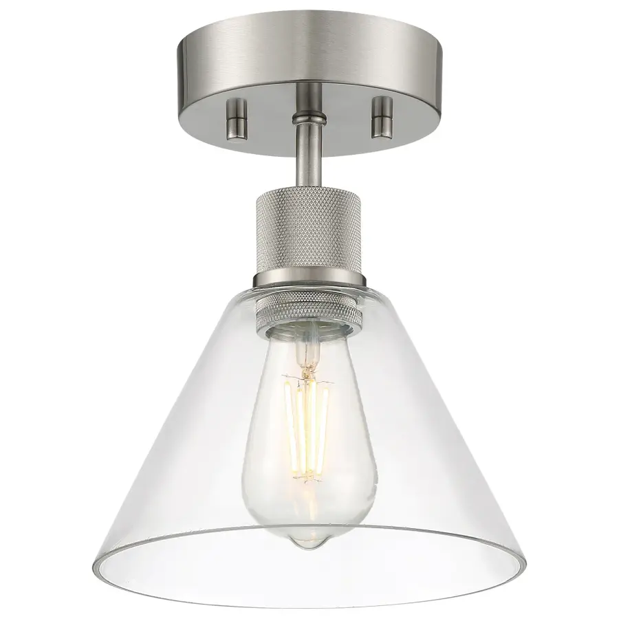Port Nine Martini LED Semi Flush Mount in Brushed Steel