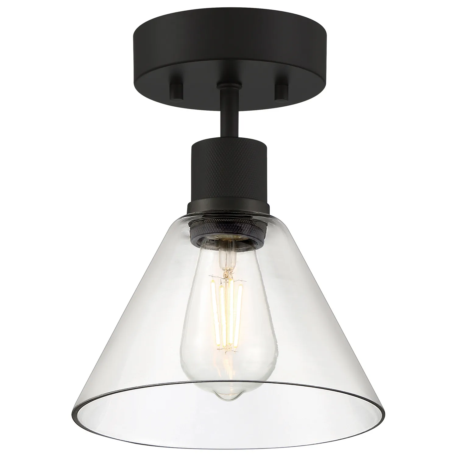 Port Nine Martini LED Semi Flush Mount in Matte Black