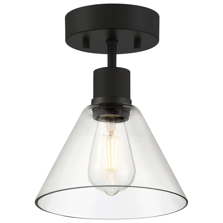 Port Nine Martini LED Semi Flush Mount in Matte Black