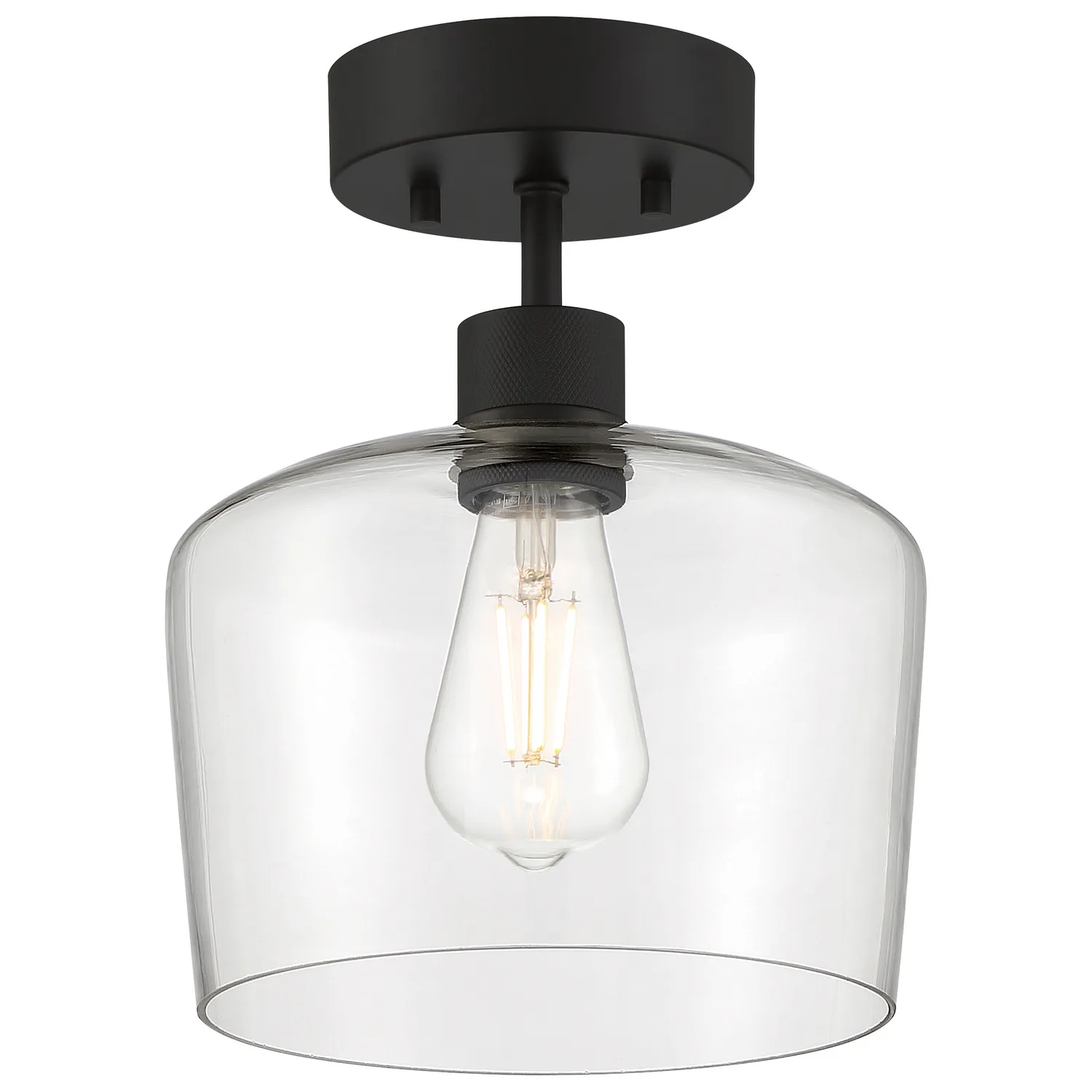 Port Nine Chardonnay LED Semi Flush Mount in Matte Black