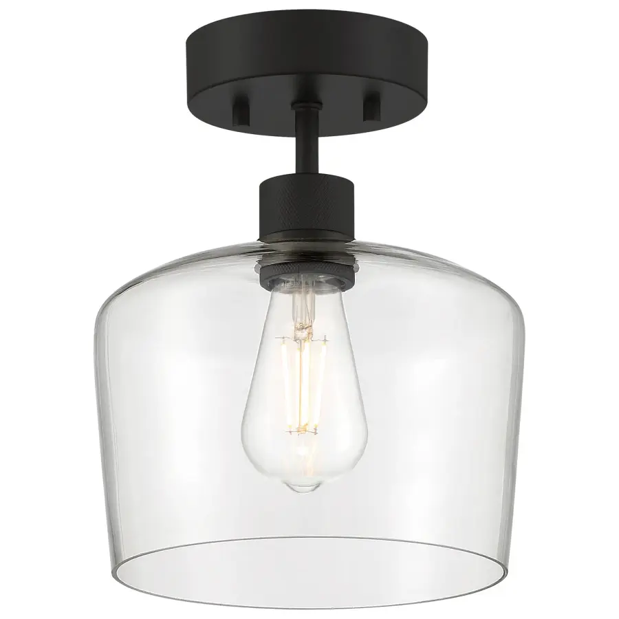 Port Nine Chardonnay LED Semi Flush Mount in Matte Black