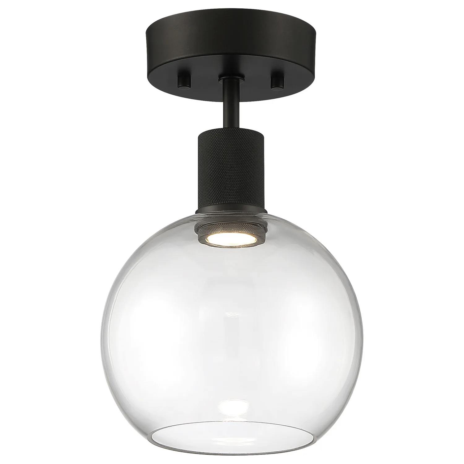 Port Nine Burgundy LED Semi-Flush Mount in Matte Black