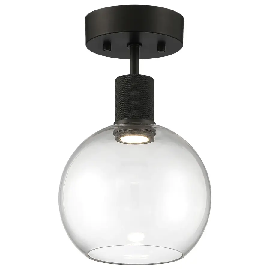 Port Nine Burgundy LED Semi-Flush Mount in Matte Black