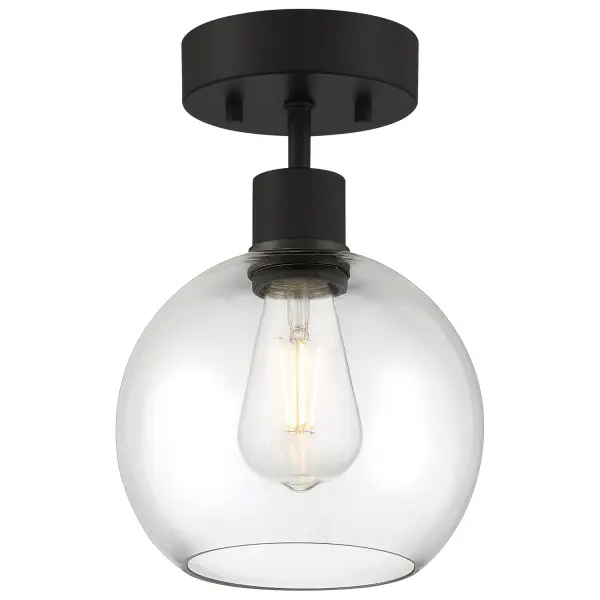 Port Nine Burgundy LED Semi Flush Mount in Matte Black