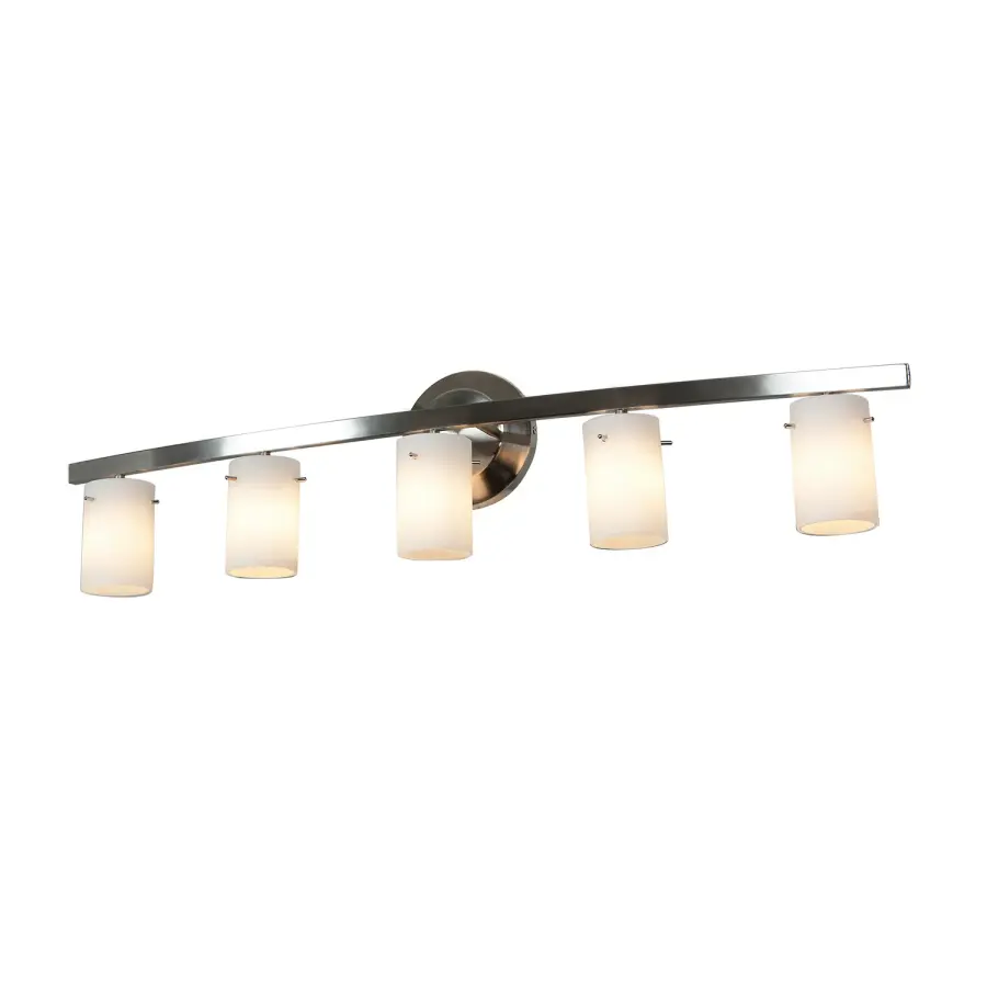 Sydney Cylinder Five Light Vanity in Matte Chrome