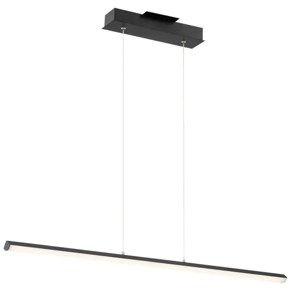 The Float LED Linear Pendant delivers modern sophistication with its clean-lined 36-inch profile and integrated LED technology. The matte black finish and acrylic diffuser create even illumination perfect for task and ambient lighting.