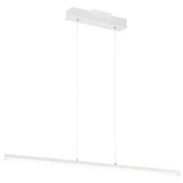 The FLOAT LED Linear Pendant delivers modern minimalist design with integrated LED technology. Its slim 36-inch profile and matte white finish create clean lines perfect for contemporary spaces.