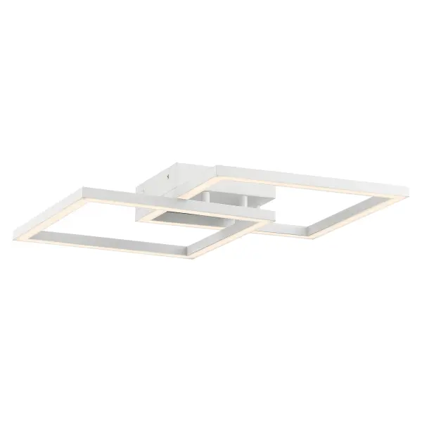 The SQUARED LED Flush Mount delivers efficient, maintenance-free lighting in a sleek 18.5-inch square profile. With integrated LED technology producing 2400 lumens and ADA compliance, it's ideal for accessibility-focused spaces.