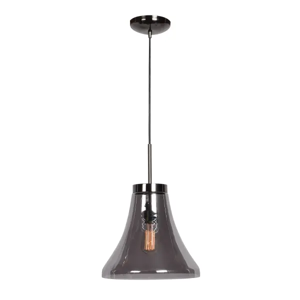 Safi One Light Pendant in Black Chrome