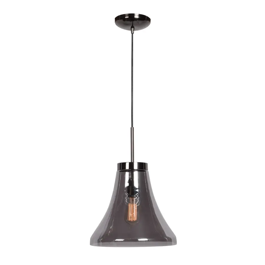 Safi One Light Pendant in Black Chrome