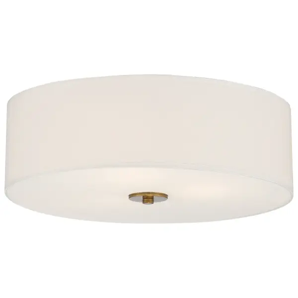 The MID TOWN LED Flush Mount combines energy-efficient integrated LED technology with a sophisticated antique brushed brass finish. Its low-profile design and 18-inch diameter make it ideal for rooms with standard ceiling heights.