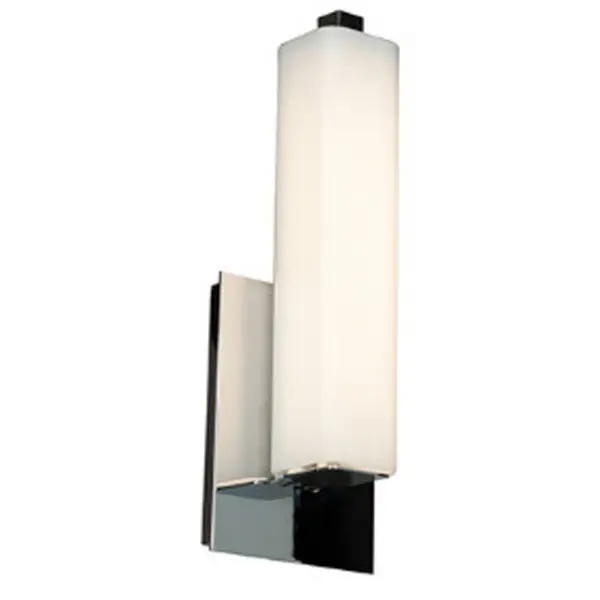 Collection: Chic Finish: Chrome Glass: Opal Width: 4.75" Height: 12.75" Extension from Wall: 3.50" Canopy: 4.75"x6.5"x0.5" Bulbs Included Number of Bulbs: 1 Maximum Wattage: 12.00 W Bulb Type: SSL Bulb Base: SSL Light Source: DLED Light Output: 767.00 lm Color Temperature: 3000 K CRI: 80 Dimmable Voltage: 120.00 V Material: Metal Safety Listing: ETL Safety Rating: Damp Energy Efficient ADA LED