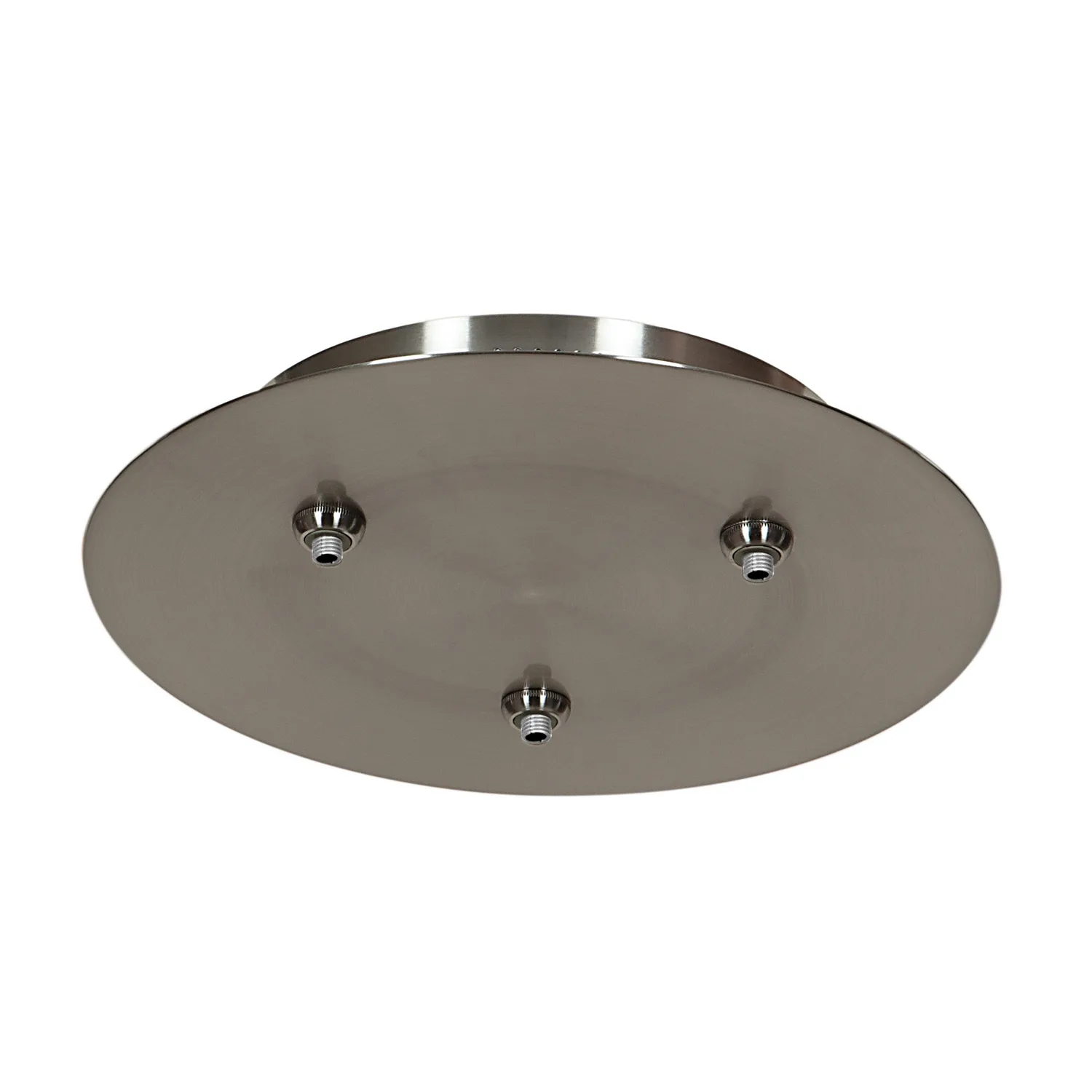 Unijack Three-Port Round Canopy in Brushed Steel
