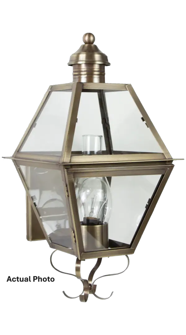 Inspired by the birthplace of the American Revolution, the classic old-style Boston collection beautifully combines historical aesthetics with modern techniques. Its handcrafted appearance, straightforward lines, and unembellished designs are timeless. Small Boston Wall Light Dimensions: 10.25"W x 12.25"D x 19"H Mounting height (From top to mounting bracket): 12.5" Bulb type: Two 60-Watt Candelabra or One 75-Watt Medium with Clear Chimney Suitable location: Wet Mounting Area: 4.5"W x 8"H Contact Dealer for Pricing & Availability Download Spec Sheet Note: Some photos are a digital rendering to show our finish, glass and socket options our actual finishes are hand-applied and our glass is hand-blown and will have natural variations from the photos.