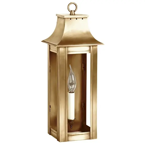 The Coplin collection unites updated elements with time tested details. The rectangle frame with a hole punched pagoda top featuring a loop as a finishing touch, with an open bottom for added illumination. - alternate view