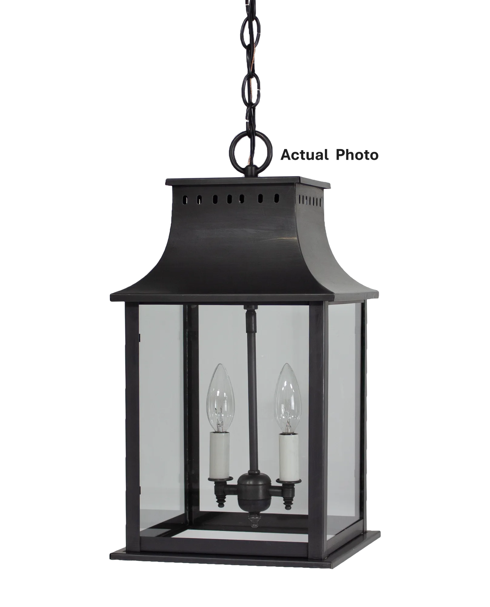 Two Light Hanging Lantern 60.00W/B/Candelabra