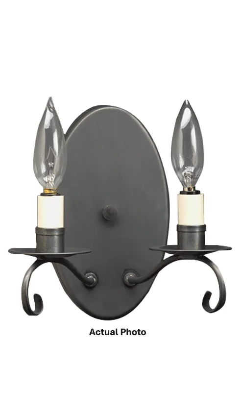 Two Light Wall Sconce 60.00W/B/Candelabra