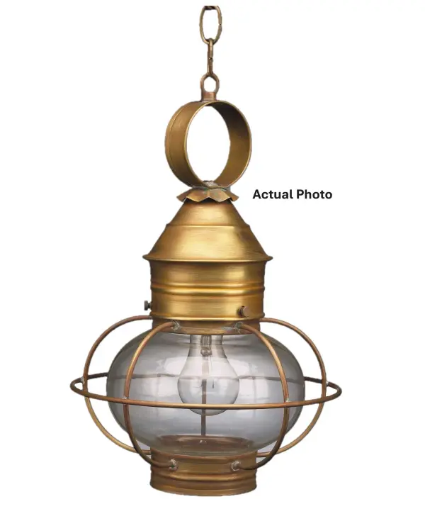 Evoking the classic lanterns from New England's rich nautical history, the Caged Onion collection features an iconic shape with a handcrafted brass or copper cage, protecting the hand-blown glass globe. Crafted with a detachable globe, they are easy