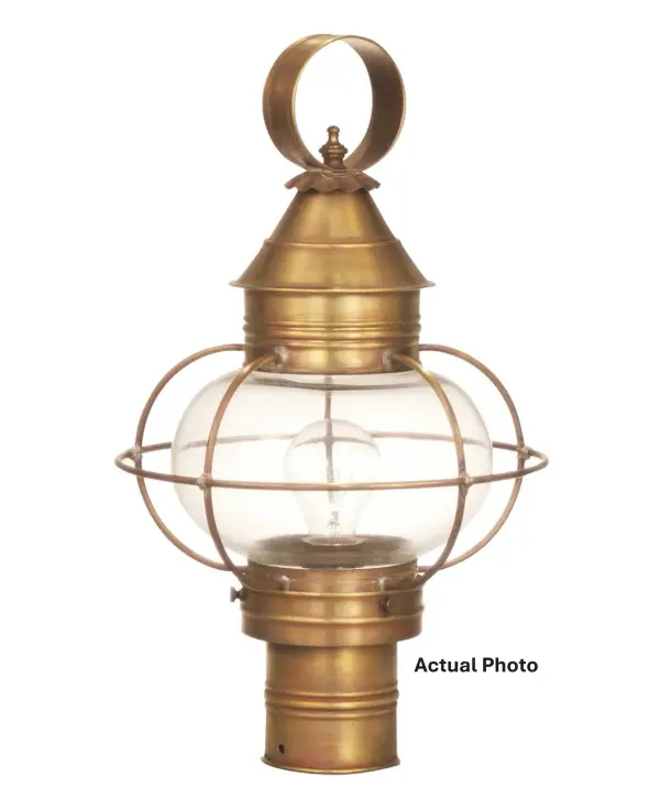 Evoking the classic lanterns from New England's rich nautical history, the Caged Onion collection features an iconic shape with a handcrafted brass or copper cage, protecting the hand-blown glass globe. Crafted with a detachable globe, they are easy