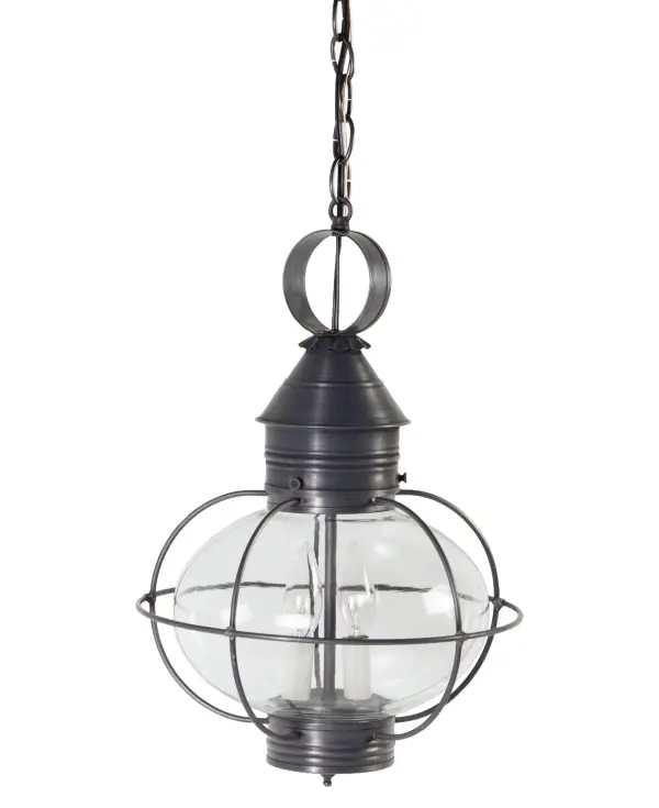 Evoking the classic lanterns from New England's rich nautical history, the Caged Onion collection features an iconic shape with a handcrafted brass or copper cage, protecting the hand-blown glass globe. Crafted with a detachable globe, they are easy