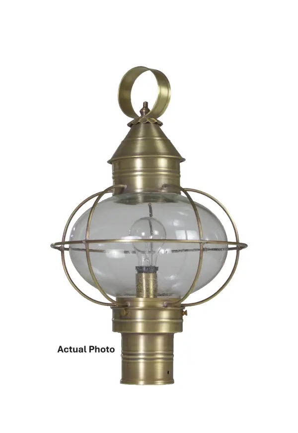 Evoking the classic lanterns from New England's rich nautical history, the Caged Onion collection features an iconic shape with a handcrafted brass or copper cage, protecting the hand-blown glass globe. Crafted with a detachable globe, they are easy