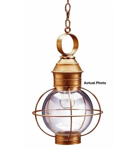 The Round Onion collection offers a new spin on the traditional onion. Featuring a hand-blown circular glass globe, this fixture is soldered with a double-barreled cage and wrapped with wire to ensure durability. With a detachable globe, they are easy to