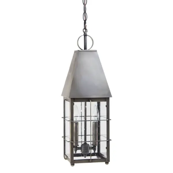 Named after one of America’s Founding Fathers this collection brings classic charm with a modern edge. It mixes colonial-inspired details with clean, updated lines for a look that feels timeless yet fresh. This collection reflects the spirit of innovations that Alexander Hamilton stood for- making it a stylish nod to history and a declaration of good taste. Hamilton Hanging Light Dimensions: 7"W x 7"D x 22.25"H Mounting height (From top to mounting bracket): 36" Chain Bulb type: Two 60-Watt Candelabra Suitable location: Damp Mounting Area: 5" Diam. Contact Dealer for Pricing & Availability Download Spec Sheet Note: Some photos are a digital rendering to show our finish, glass and socket options our actual finishes are hand-applied and our glass is hand-blown and will have natural variations from the photos.