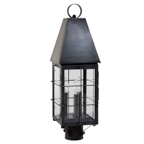 Named after one of America’s Founding Fathers this collection brings classic charm with a modern edge. It mixes colonial-inspired details with clean, updated lines for a look that feels timeless yet fresh. This collection reflects the spirit of innovations that Alexander Hamilton stood for- making it a stylish nod to history and a declaration of good taste. Hamilton Post Light Dimensions: 7.25"W x 7.25"D x 23.25"H Bulb type: Three 60-Watt Candelabra Suitable location: Wet Mounting Area: 3" Diam. Contact Dealer for Pricing & Availability Download Spec Sheet Note: Some photos are a digital rendering to show our finish, glass and socket options our actual finishes are hand-applied and our glass is hand-blown and will have natural variations from the photos.