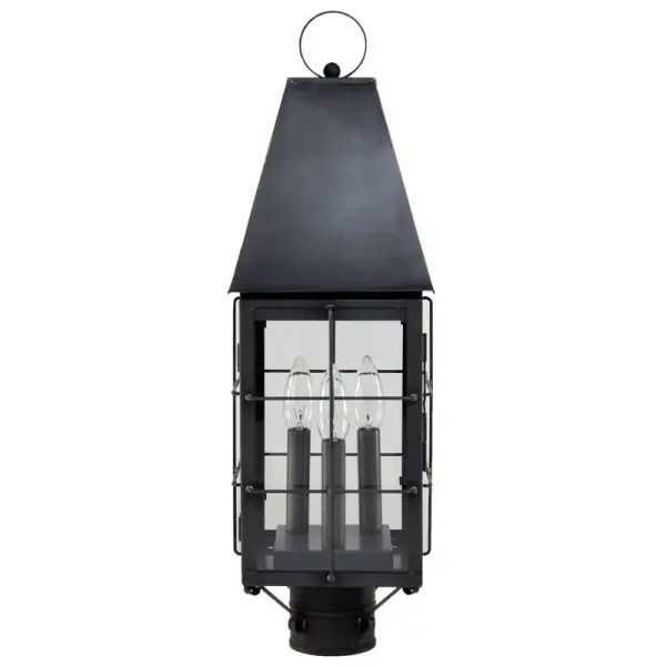 Named after one of America’s Founding Fathers this collection brings classic charm with a modern edge. It mixes colonial-inspired details with clean, updated lines for a look that feels timeless yet fresh. This collection reflects the spirit of innovations that Alexander Hamilton stood for- making it a stylish nod to history and a declaration of good taste. Hamilton Post Light Dimensions: 7.25"W x 7.25"D x 23.25"H Bulb type: Three 60-Watt Candelabra Suitable location: Wet Mounting Area: 3" Diam. Contact Dealer for Pricing & Availability Download Spec Sheet Note: Some photos are a digital rendering to show our finish, glass and socket options our actual finishes are hand-applied and our glass is hand-blown and will have natural variations from the photos. - alternate view
