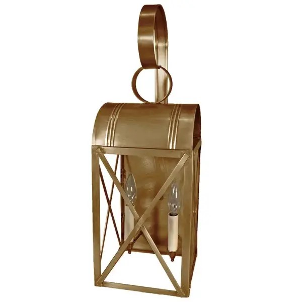 The Adams collection showcases intricate details of a culvert top and scroll that give it a classic colonial look. Inspired by the charm and simplicity of early American design. This collection echoes the craftsmanship of the past. Adams X-Large Wall Light with X-bar Dimensions: 8"W x 8.75"D x 24"H Mounting height (From top to mounting bracket): 18.5" Bulb type: Two 60-Watt Candelabra Suitable location: Wet Mounting Area: 7.5"W x 11"H Contact Dealer for Pricing & Availability Download Spec Sheet Note: Some photos are a digital rendering to show our finish, glass and socket options our actual finishes are hand-applied and our glass is hand-blown and will have natural variations from the photos. - alternate view