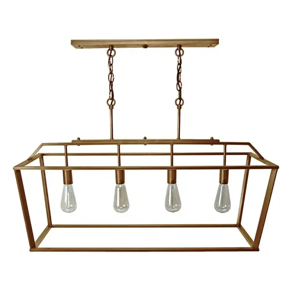 The Foyer collection features a mix of styles that all exude elegance and sophistication. These hanging fixtures give any foyer a warm and inviting ambiance. The Manhattan fixture is a stunning and innovative transitional hanging brass light. Its distinc