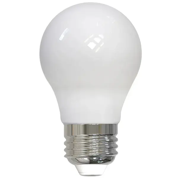 A15 LED bulb with an E26, medium base in a Milky finish. 60 Watt equivalent, using only 7.6 Watts (800 lumens). 2700K color temperature for a Warm White light. Fully Dimmable and works with most dimmer switches. Damp Rated for use in indoor / outdoor (not directly exposed to water) locations.