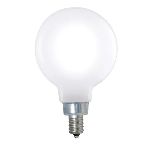 G16 LED bulb with an E12 candelabra base 350 lumens 4 Watts equivalent to 40 Watt 2700K color temperature for a Warm White light. Fully Dimmable Damp Rated for use in indoor / outdoor (not directly exposed to water) locations.