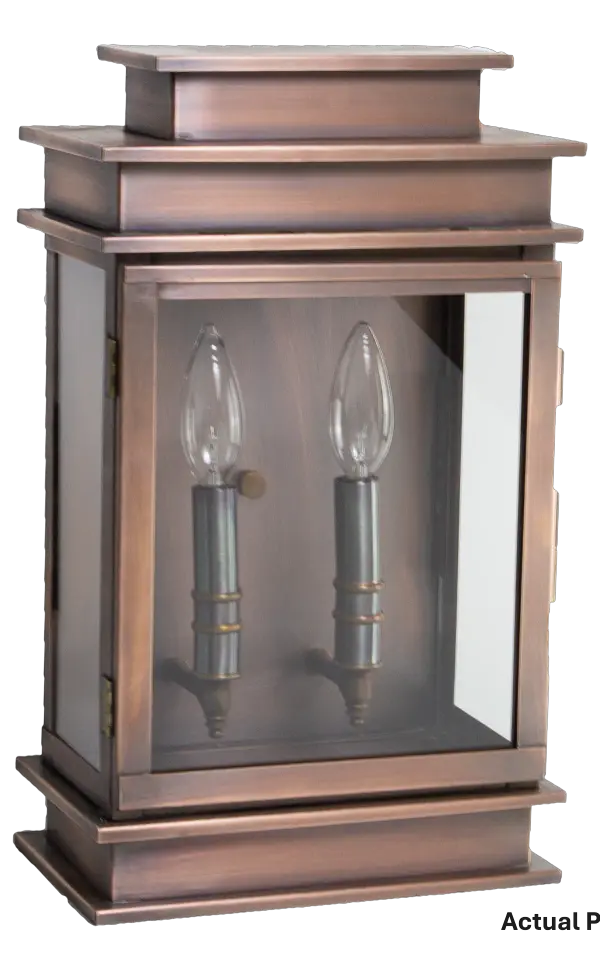 A fusion of streamlined contemporary style and traditional heritage, the Empire collection is highlighted by a double-tiered top with hard edges and flat sides. A unique design with two bulbs and an optional mirrored back panel for a sophisticated detail