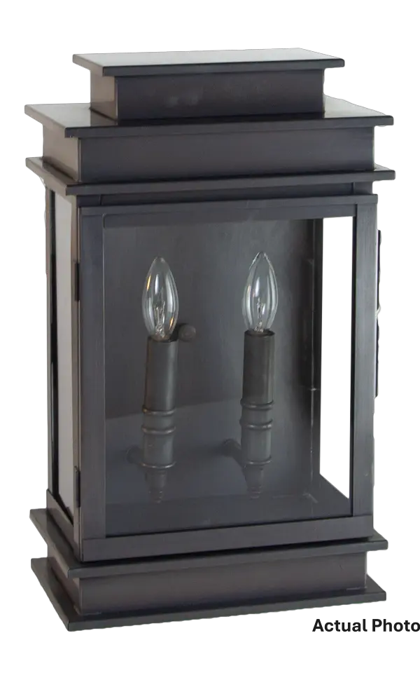 A fusion of streamlined contemporary style and traditional heritage, the Empire collection is highlighted by a double-tiered top with hard edges and flat sides. A unique design with two bulbs and an optional mirrored back panel for a sophisticated detail - alternate view