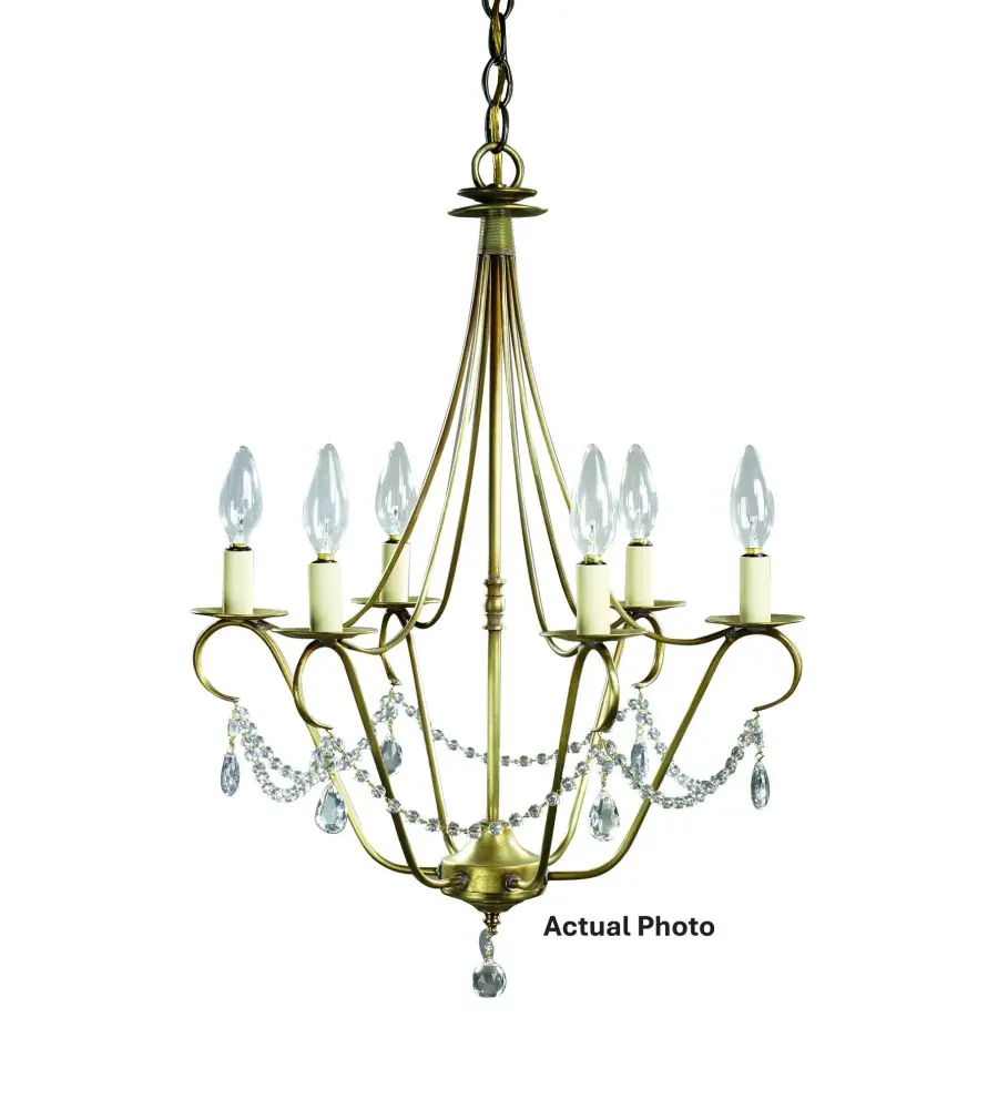 Six Light Hanging Lantern 60.00W/B/Candelabra