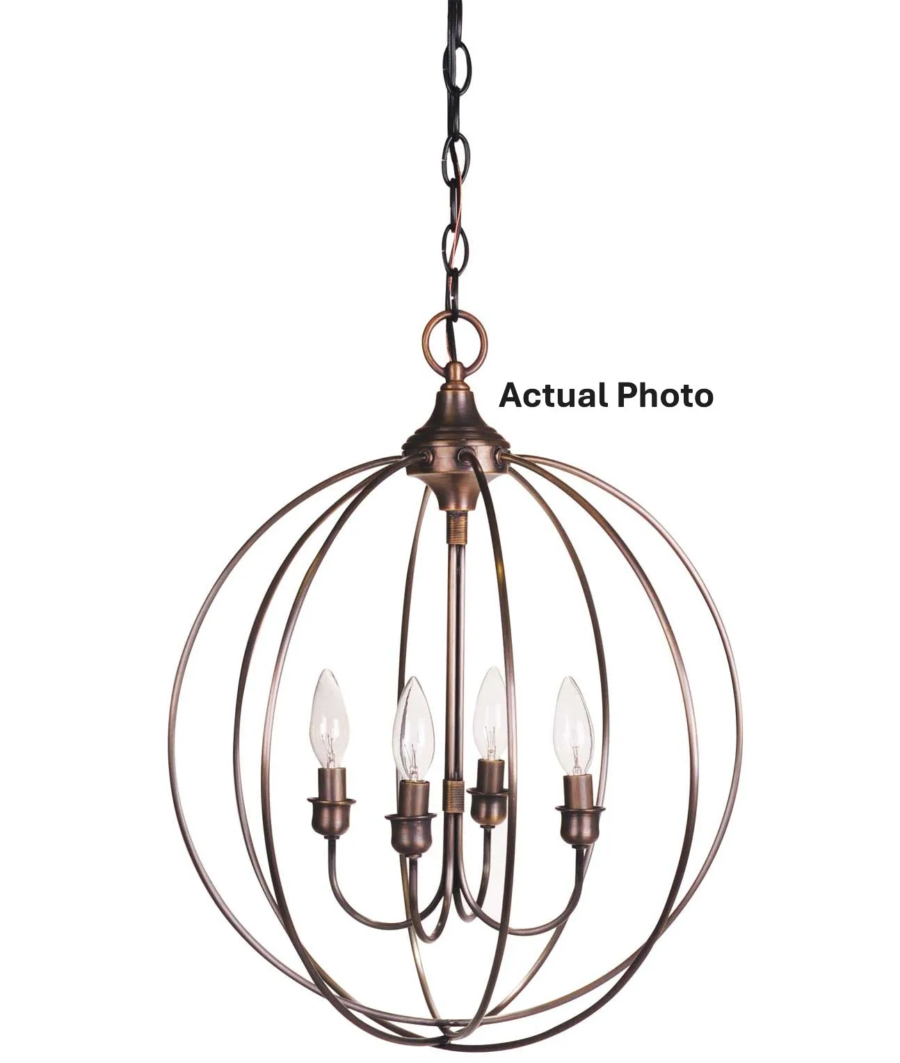 Four Light Hanging Lantern 60.00W/B/Candelabra