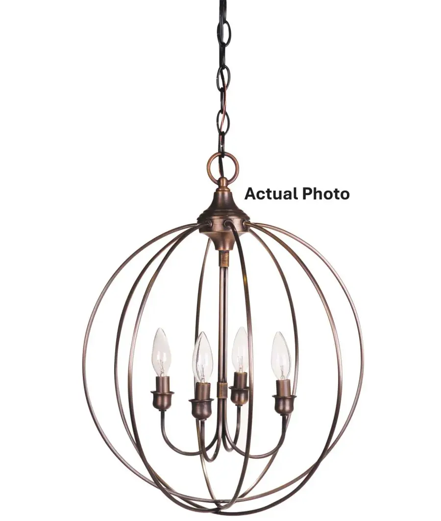 Four Light Hanging Lantern 60.00W/B/Candelabra - Image 1
