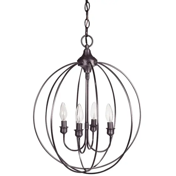 Four Light Hanging Lantern 60.00W/B/Candelabra - Image 4