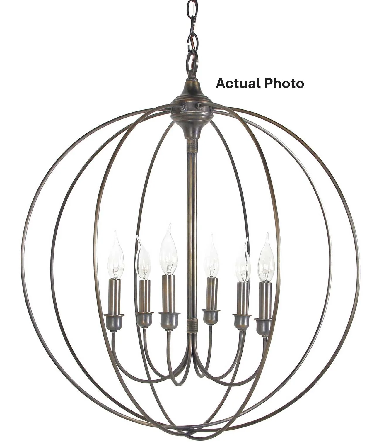 Six Light Hanging Lantern 60.00W/B/Candelabra