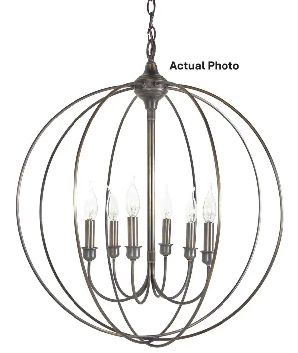 Six Light Hanging Lantern 60.00W/B/Candelabra - Image 1