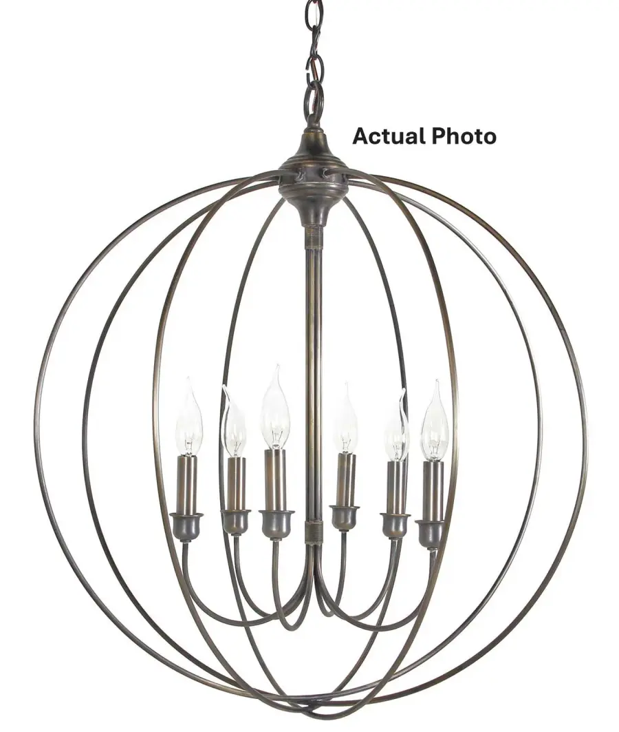 Six Light Hanging Lantern 60.00W/B/Candelabra - Image 1
