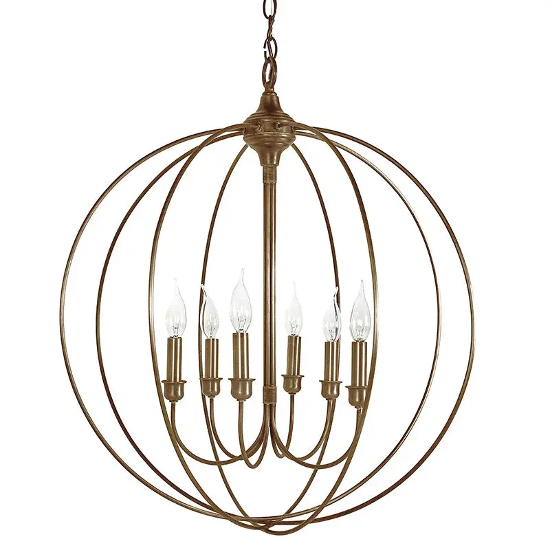 Six Light Hanging Lantern 60.00W/B/Candelabra - Image 2