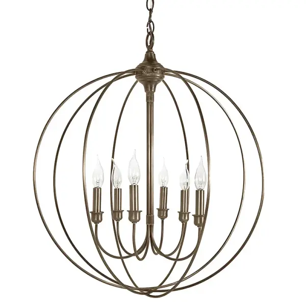 Six Light Hanging Lantern 60.00W/B/Candelabra - Image 3