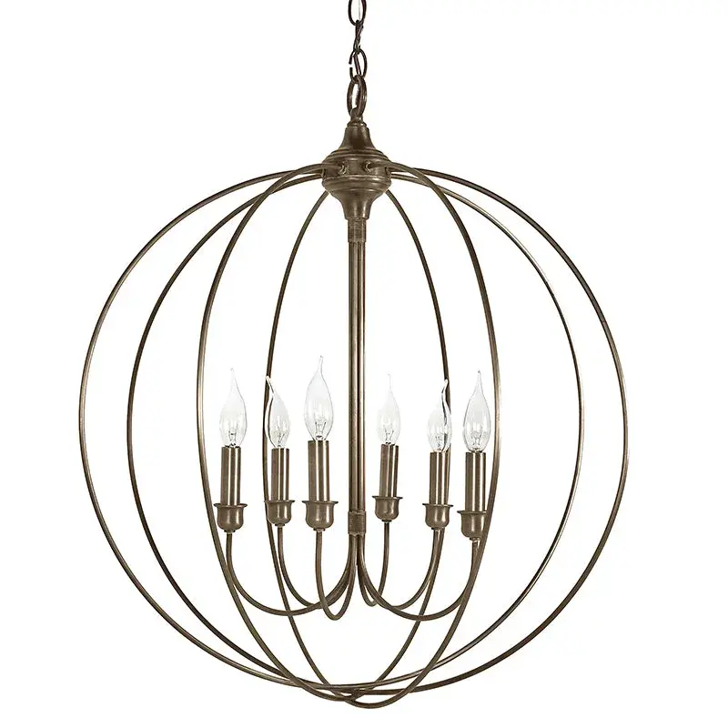 Six Light Hanging Lantern 60.00W/B/Candelabra - Image 3